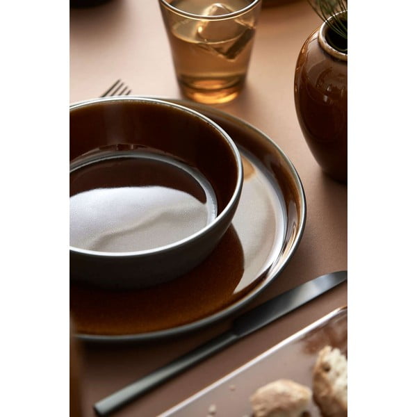 Črna/jantarna skledica iz kamenine Gastro Black/Amber – Bitz-image-1