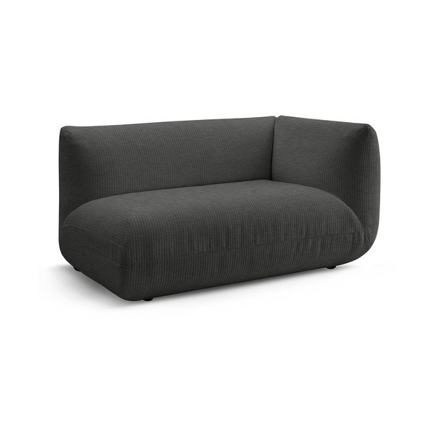 Siv modul za sedežno garnituro iz rebrastega žameta (desni kot) Lecomte – Bobochic Paris-image-2