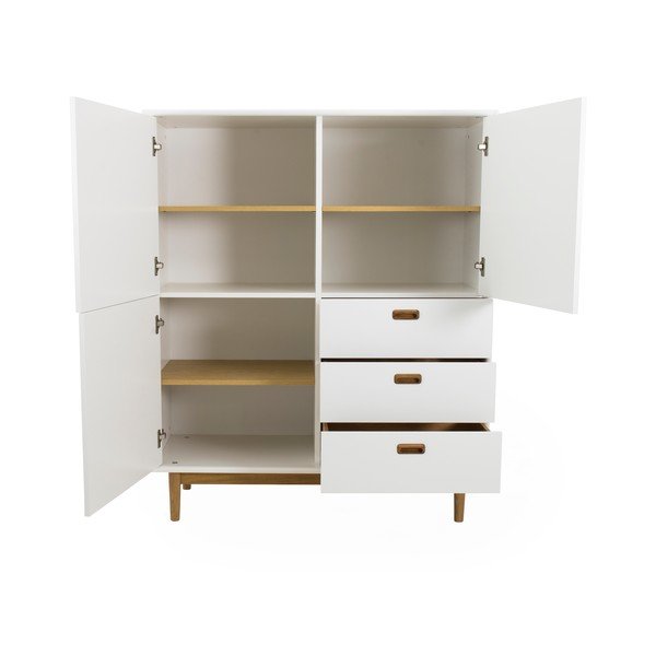 Bela visoka komoda 114x137 cm Svea – Tenzo-image-3