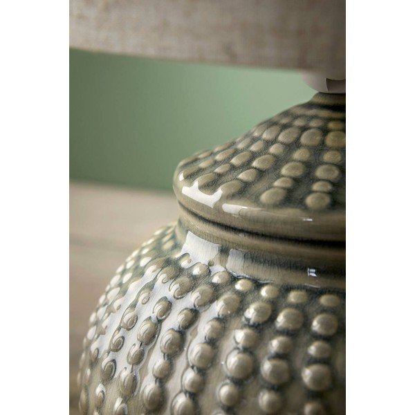 Siva/bež lanena namizna svetilka (višina 39 cm) Niko – Ellos Home-image-2