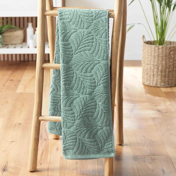 Svetlo zelena bombažna brisača iz frotirja 70x130 cm Madeira – douceur d'intérieur-image-1