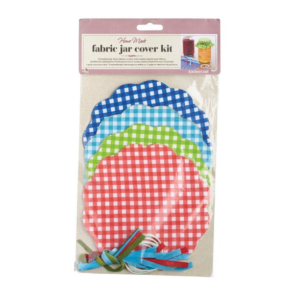 Komplet 8 dekoracij iz blaga za kozarce Kitchen Craft Gingham-image-1