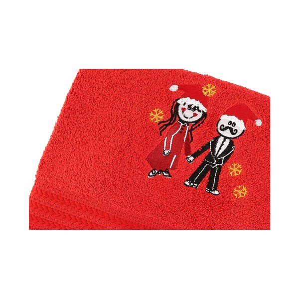 Komplet 2 rdečih bombažnih brisač Cift Red-image-1