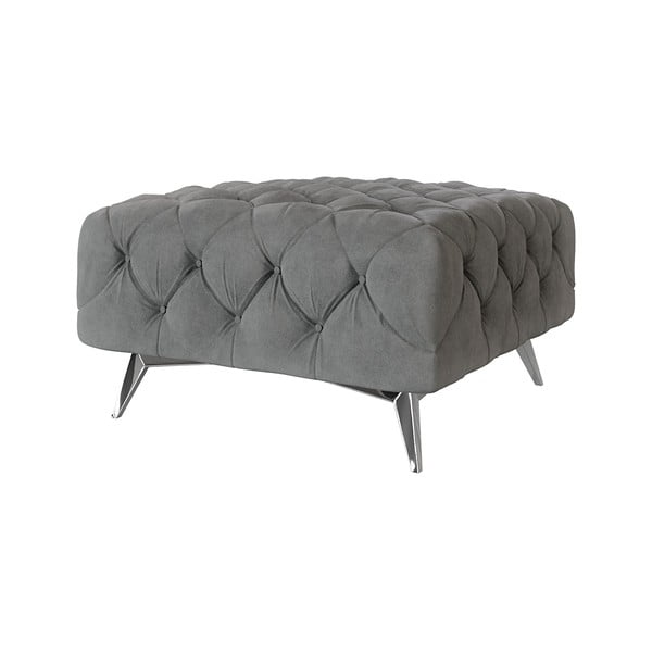 Siv žameten tabure Chelsea – Ropez-image-1