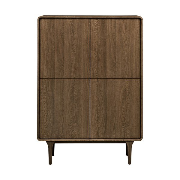 Temno rjava omarica v hrastovem dekorju 100x140x40 cm Darwin – House Nordic-image-4