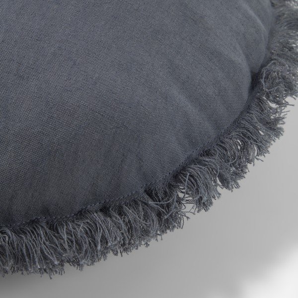 Temno siva prevleka za okrasno blazino Kave Home Clarice, ø 45 cm-image-1