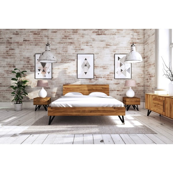 Hrastova zakonska postelja 140x200 cm Golo 2 - The Beds-image-4