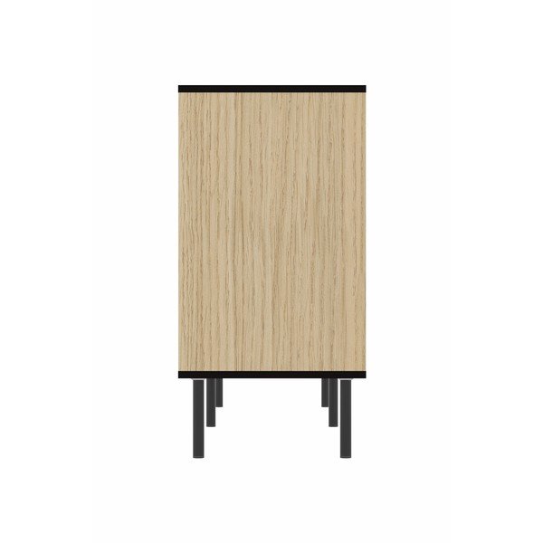 Črna nizka komoda iz hrastovega dekorja 170x80 cm Lord - TemaHome -image-1