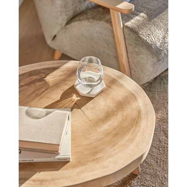 Okrogla stranska mizica iz masivnega munggur lesa ø 65 cm Wellcres – Kave Home-image-2