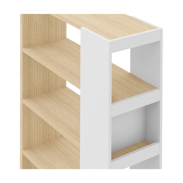 Bela knjižna omara s ploščo v dekorju hrasta 90x188 cm Ella - TemaHome-image-1