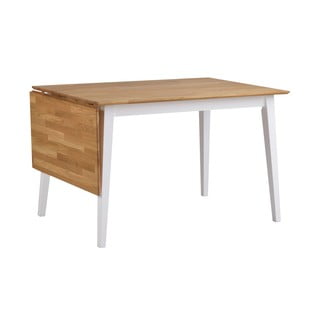 Hrastova raztegljiva jedilna miza z belimi nogami Rowico Mimi, 120 x 80 cm