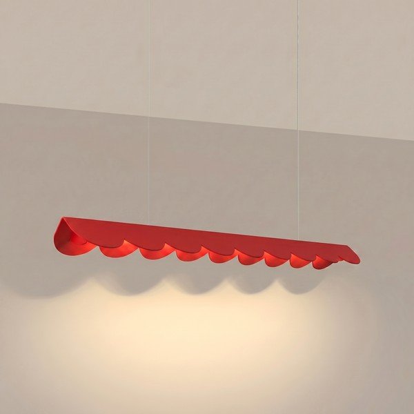 Rdeča aluminijasta LED viseča svetilka BISCUIT – Thoro-image-1