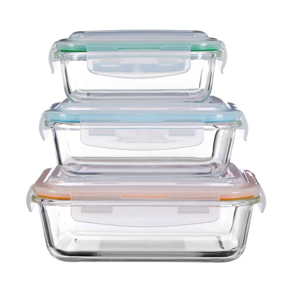 Steklene/silikonske posode za shranjevanje živil v kompletu 3 ks Freska – Premier Housewares