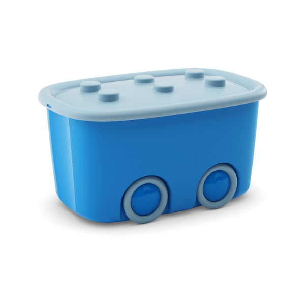 Svetlo modra plastična otroška škatla za shranjevanje 58x39x32 cm Funny Box – KIS