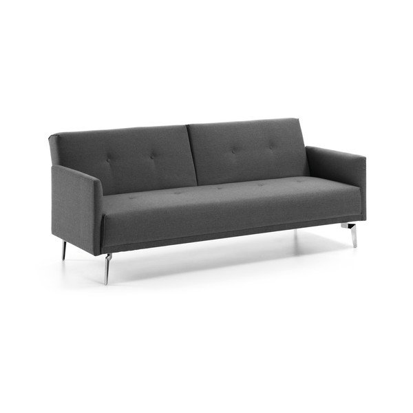 Temno siva raztegljiva zakonska postelja Kave Home Flora-image-1