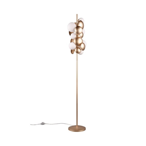 Bela/zlata stoječa svetilka s steklenim senčnikom (višina 155 cm) Bubble – Trio Select