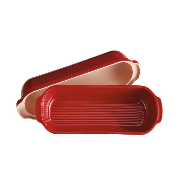 Rdeč keramičen model za kruh Emile Henry, 39 x 16,5 cm-image-3