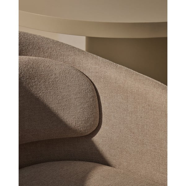 Bež oblazinjen jedilni stol z nasloni za roke Minda – Kave Home-image-3