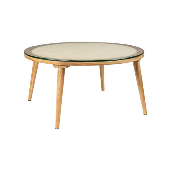 Steklena okrogla mizica v naravni barvi ø 70 cm Haru – White Label