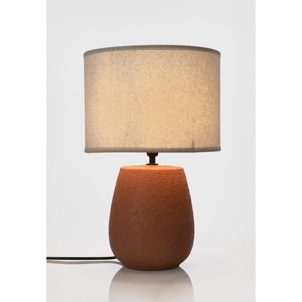 Keramična namizna svetilka v barvi terakote s tekstilnim senčilom (višina 41,5 cm) Irvin – Yes Everyday-image-2