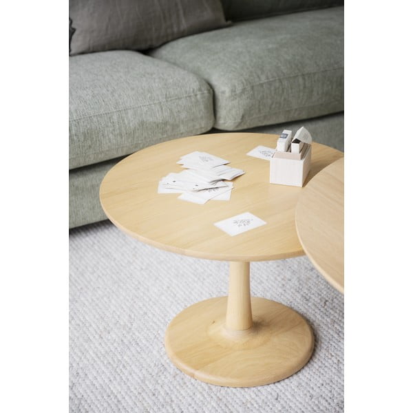 Okrogla mizica v hrastovem dekorju 60x60 cm Hobart – Rowico-image-1