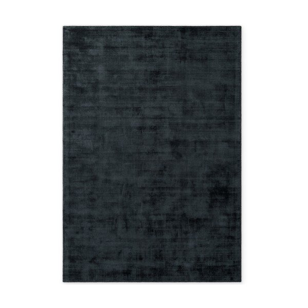 Črna ročno tkana viskozna preproga 80x150 cm Noemi – Vikosa