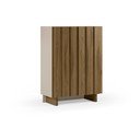 Kremno bela/v naravni barvi omarica iz masivnega bora 90x120x43 cm Marlo – Marckeric