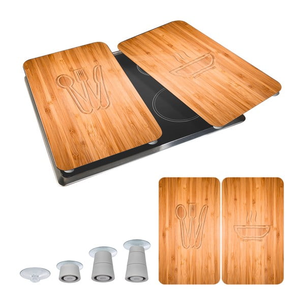 Komplet 2 steklenih zaščitnih plošč za štedilnik Wenko Lunch, 52 x 30 cm-image-2