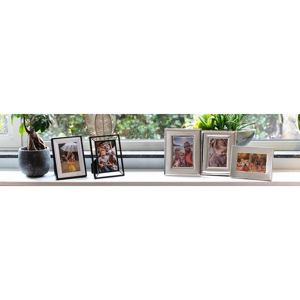 Črn kovinski stoječ/stenski okvir 10x15 cm Prisma – Zilverstad-image-1