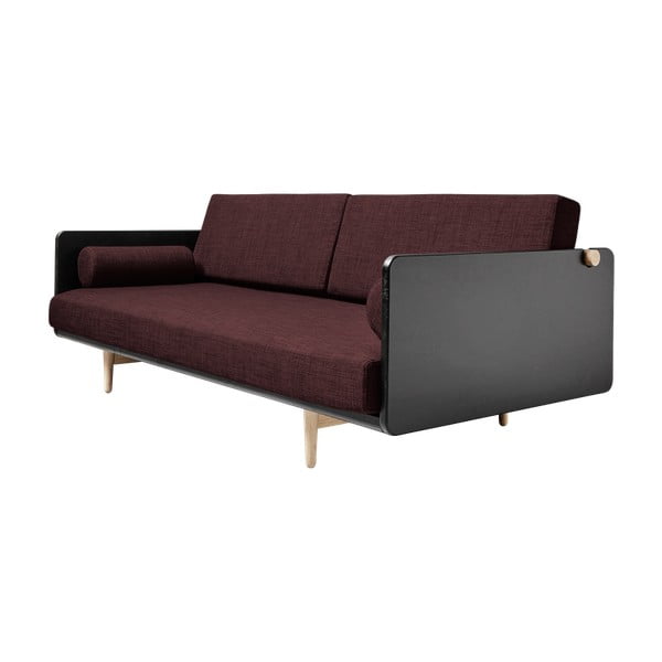 Variabilni kavč Karup Deva Black/Raw Oak/Passion Red-image-3