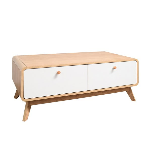 Bela TV omarica v hrastovem dekorju 100x40 cm Caitlin – Støraa-image-2