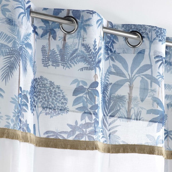 Bela in modra prosojna zavesa iz tančice 140x240 cm Amazonia – douceur d'intérieur-image-2