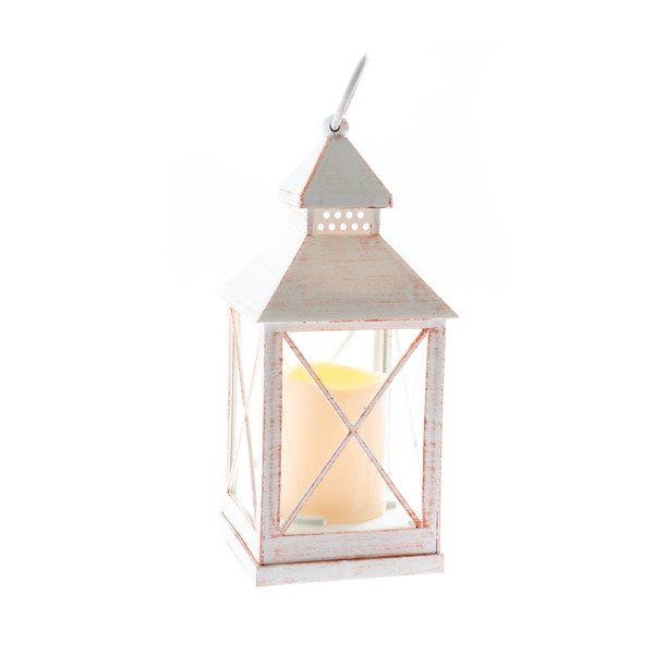 Bela LED svetilka Dakls Iris, višina 23,5 cm