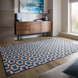 Modra preproga 120x170 cm Lennox Geometric – Flair Rugs