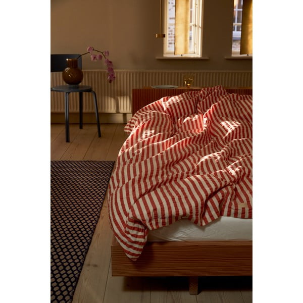 Opečnata/bež posteljnina iz krepa 140x200 cm Bæk&Bølge – JUNA-image-4