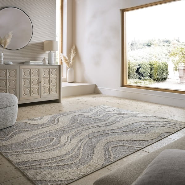 Siva pralna preproga 200x310 cm Calder – Flair Rugs-image-1