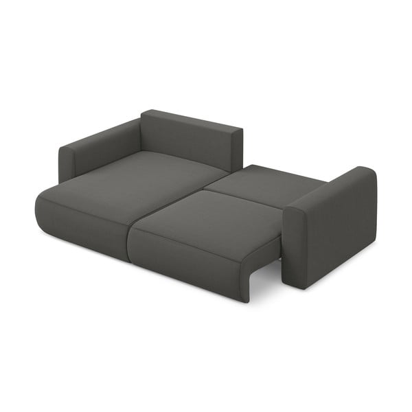 Temno siva žametna raztegljiva/s prostorom za shranjevanje kotna sedežna garnitura (levi kot/z ležalnikom) Kapua – Makamii-image-3