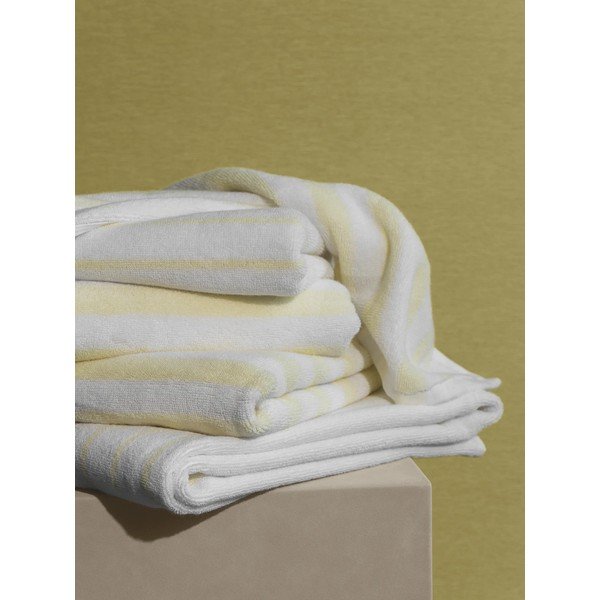 Svetlo rumene/bele frotirne brisače v kompletu 2 ks iz organskega bombaža 30x50 cm Arto – Blomus-image-2