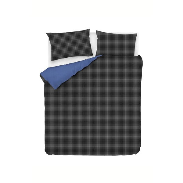 Modra podaljšana bombažna posteljnina za zakonsko posteljo 200x220 cm Oslo - Mijolnir