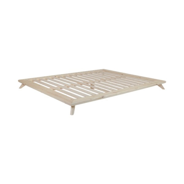 Zakonska postelja iz borovega lesa z letvenim dnom Karup Design Senza Bed Natural, 140 x 200 cm