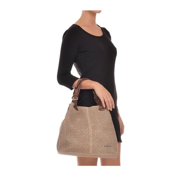 Rjava in siva usnjena torbica Isabella Rhea 858-image-1