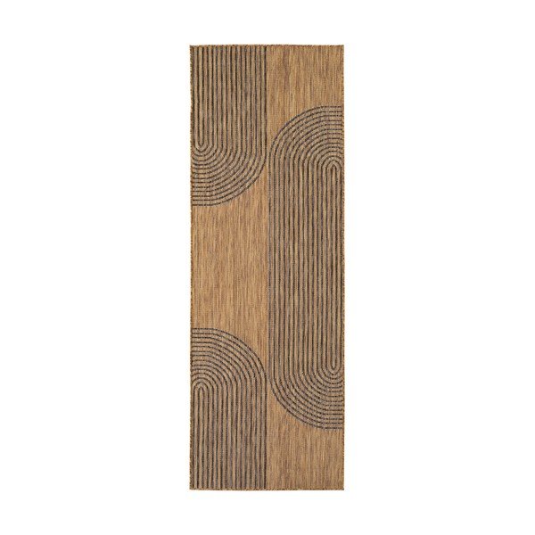 Črn/rjav zunanji in notranji tekač 80x250 cm Mira 1453 – Ayyildiz Carpets