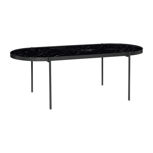 Črna miza s steklenim vrhom Hübsch Miza, dolžina 120 cm