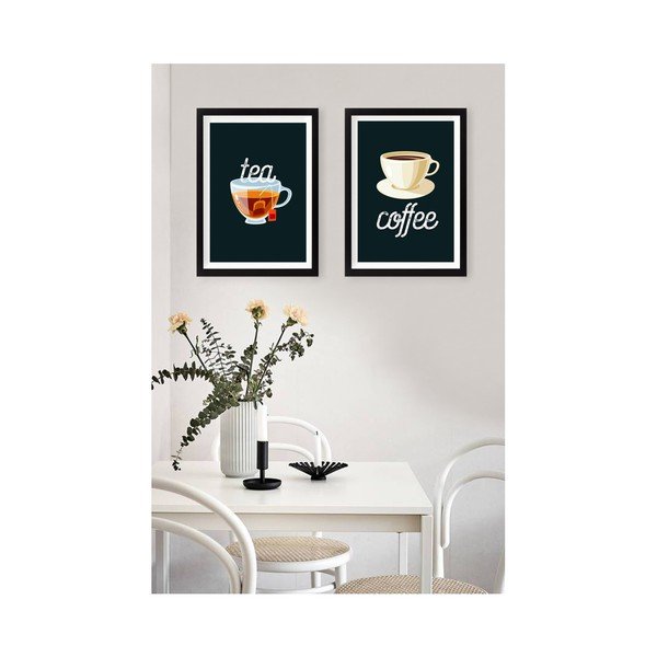 Komplet 2 stenskih slik Tablo Center Tea Coffee