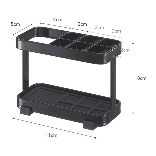 Črno stojalo za zobne ščetke in zobno pasto YAMAZAKI Tower-image-2