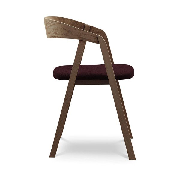 Bordo rdeč jedilni stol iz masivnega lesa Erika – Makamii-image-2