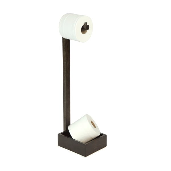 Stojalo za toaletni papir iz hrastovega lesa Wireworks Mezza Dark-image-1