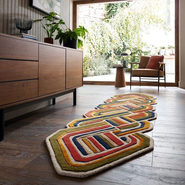 Ročno tkan volnen tekač 80x300 cm Lattice Shaped  – Flair Rugs-image-1
