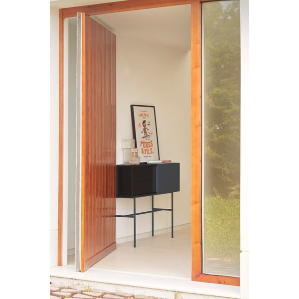 Črna/antracitno siva stranska mizica 35x110 cm Nube – Teulat-image-1