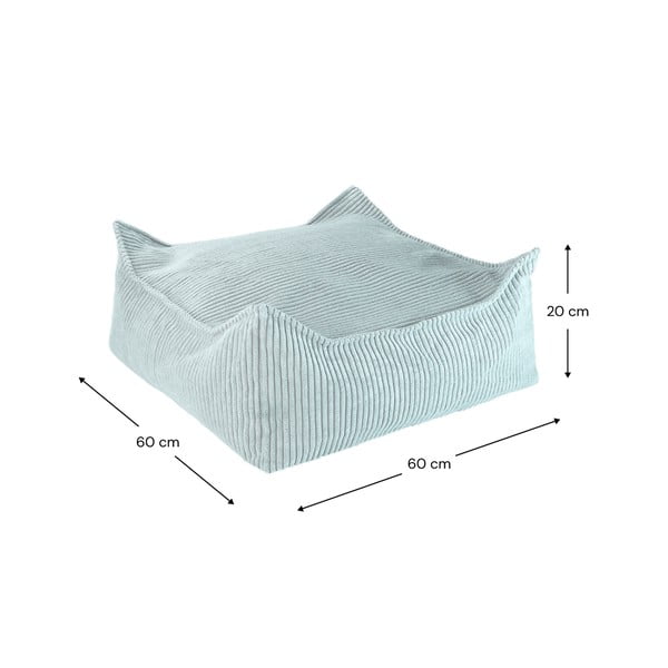 Mentolno zelena otroška vreča za sedenje iz rebrastega žameta Square – Wigiwama-image-4